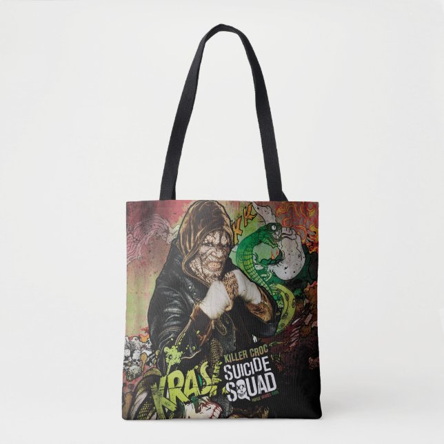 Tote Bag Graffiti de caractère de Croc de tueur du peloton (Devant)
