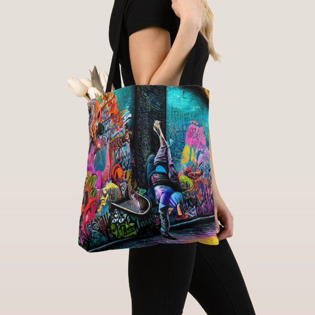 Tote Bag Graffiti en pleine vie (De près)