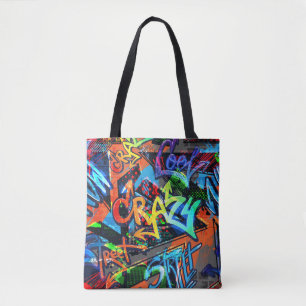 Tote Bag Graffiti lumineux, design graphique urbain.