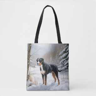 Tote Bag Grand Bouvier Suisse Noël sous la neige de Noël