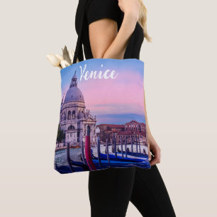 Tote Bag Grand Canal avec gondoles et église à Venise
