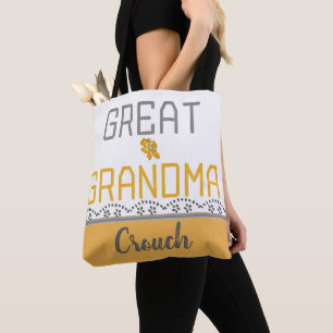 Tote Bag Grand-Grand-maman rose et conception de photo