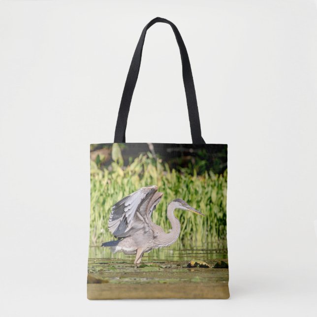 Tote Bag Grand héron bleu (Devant)