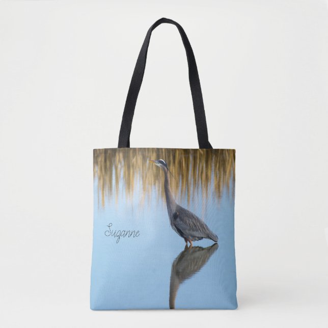 Tote Bag Grand héron bleu (Devant)