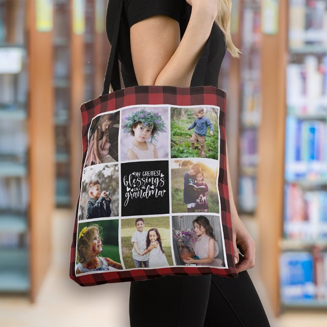 Tote Bag Grand-mère Collage photo Plus grandes bénédictions (Créateur téléchargé)