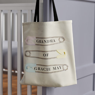 Tote Bag Grand-Mère Du Petit-Enfant Personnalisé Nom Du Béb