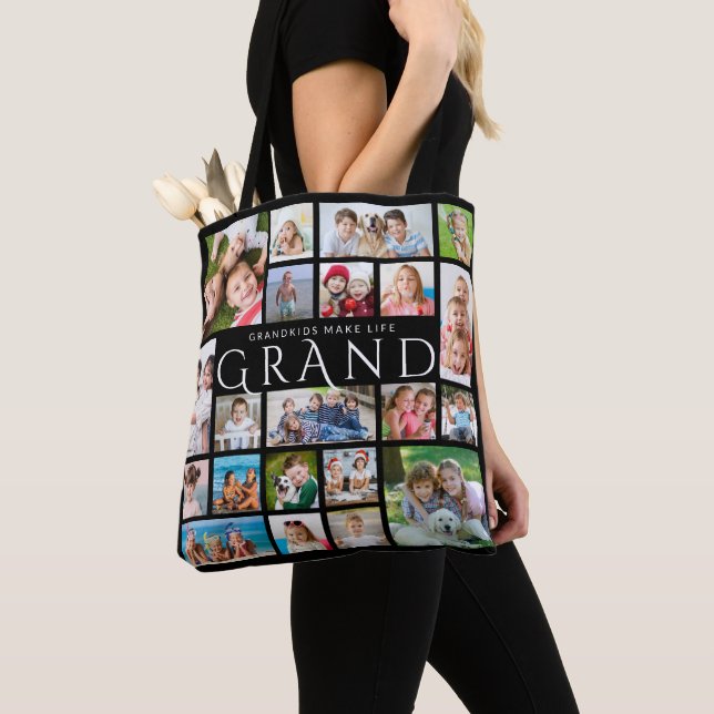 Tote Bag Grand-mère GRANDKIDS FAIRE VIE GRAND 21 Photo Coll (De près)