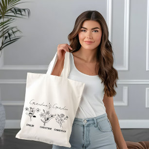 Tote Bag Grand-mère's Kitchen Kid Fleur sauvage Fête des mè