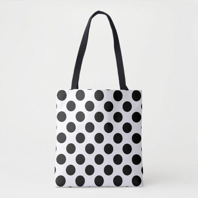 Tote Bag Grand motif de pois noir (Devant)
