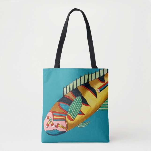 Tote Bag Grand poisson jaune (Devant)