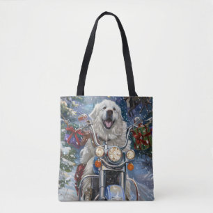 Tote Bag Grand Pyrénées Chien équitation Moto Noël