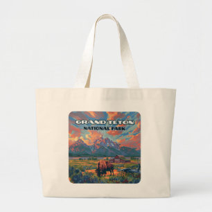 Tote Bag Grand Teton National Park Mountains Bison Wyoming