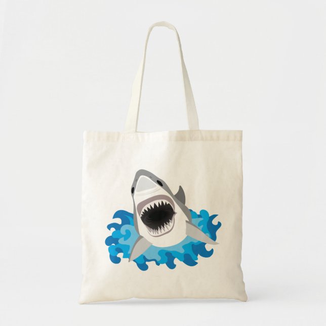 Tote Bag Grande attaque de requin blanc (Devant)
