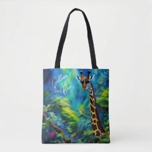 Tote Bag Grande Giraffe dans les arbres *Personnalisez*