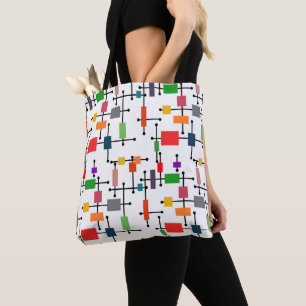 Tote Bag Grande grille moderne du milieu du siècle