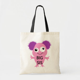 Tote Bag Grande soeur de monstre rose