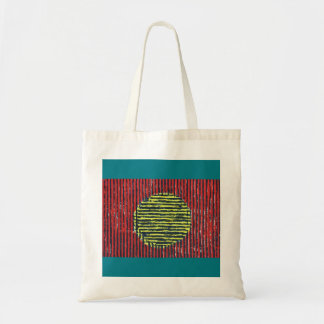 Tote Bag Grande Tache Jaune Soleil avec lignes rouges et no