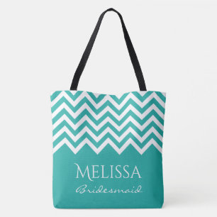 Tote Bag Grandes demoiselles d'honneur de rayure de zigzag