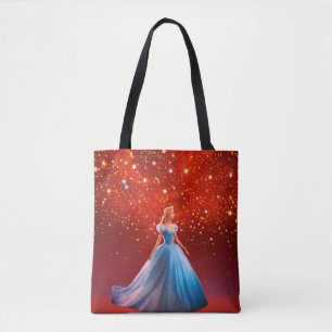 Tote Bag Grandes étoiles colorées sur un Arrière - plan rou