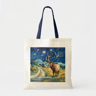 Tote Bag Grandes Montagnes fumées Animal Élan Vintage Van G