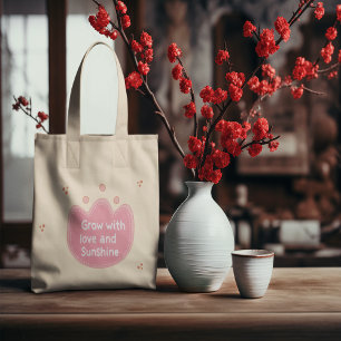 Tote Bag Grandir Avec Amour Et Soleil