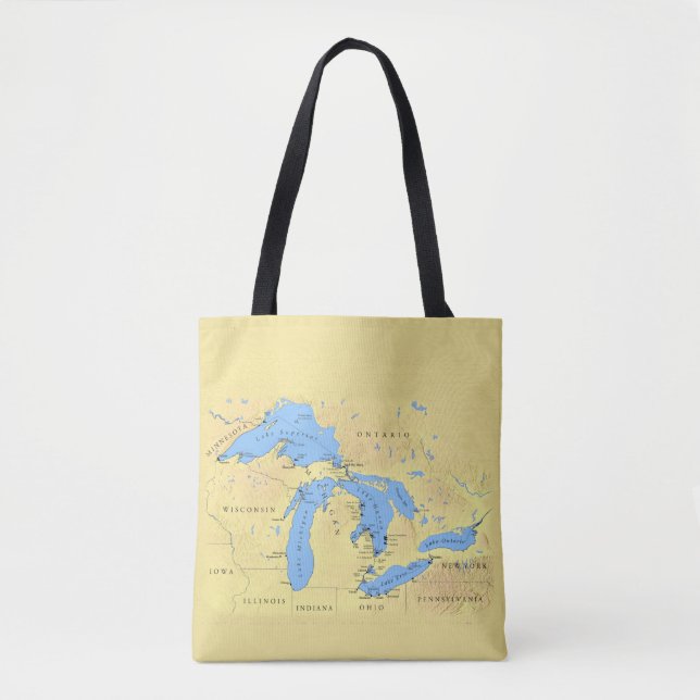 Tote Bag Grands Lacs d'Amérique du Nord (Devant)