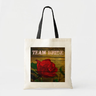 Tote Bag grange de campagne bois été rouge rose mariage
