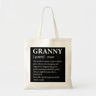 Tote Bag Granny Definition Grandma Funny Grand-mère