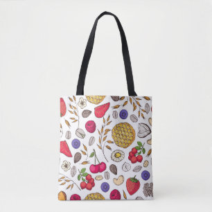 Tote Bag Granola, motif muesli sans soudure. Main des floco