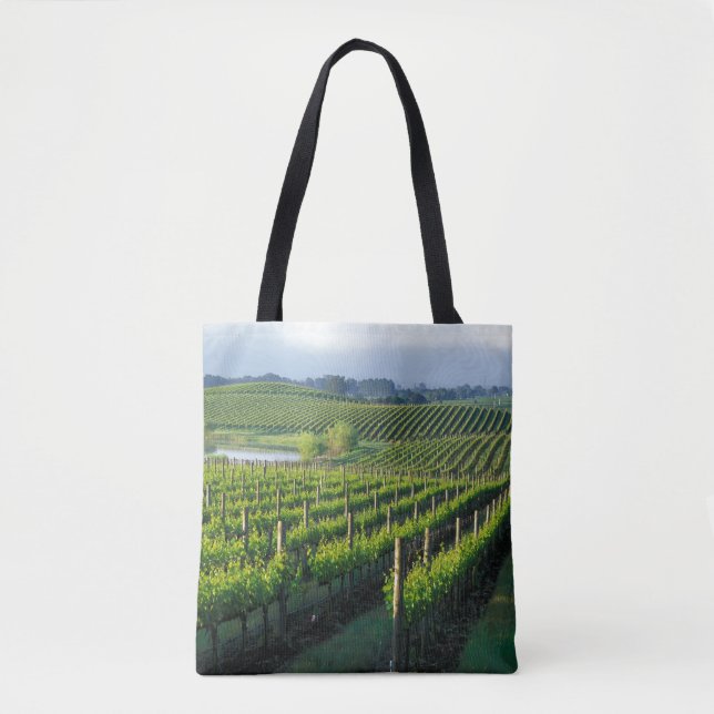 Tote Bag Grapevines en rangées soignées dans la Napa de Cal (Devant)