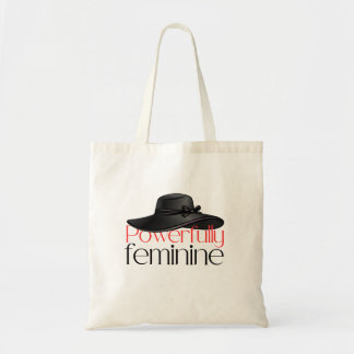 Tote Bag Graphique Chapeau Noir Élégant et "Puissamment Fém