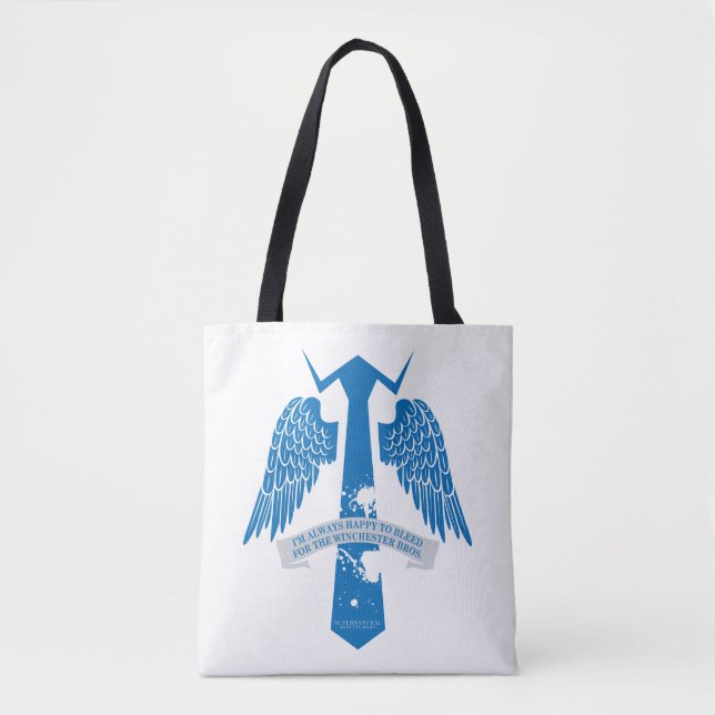 Tote Bag Graphique de citation de Cravate de Castiel surnat (Devant)