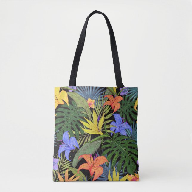Tote Bag Graphique de fleur d'Aloha de Hawaii tropical (Devant)