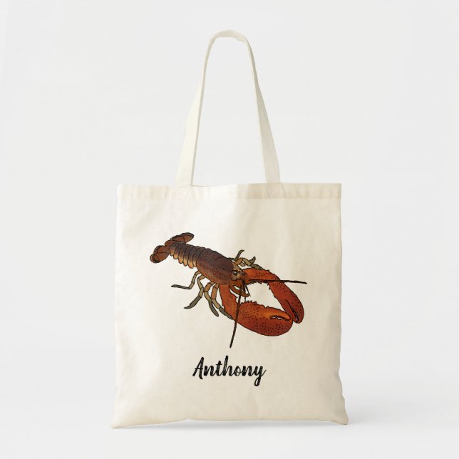 Tote Bag Graphique de homard personnalisé (Devant)