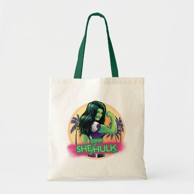 Tote Bag Graphique de palmier rétro She-Hulk (Devant)