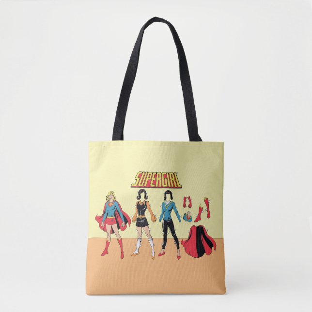 Tote Bag Graphique de poupée en papier supergirl (Devant)