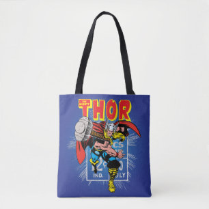 Tote Bag Graphique de prix de bande dessinée Thor Retro