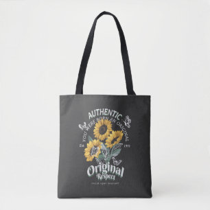 Tote Bag Graphique des tournesols et papillons