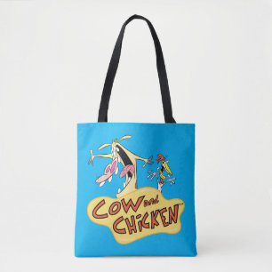 Tote Bag Graphique du logo de la vache et du poulet