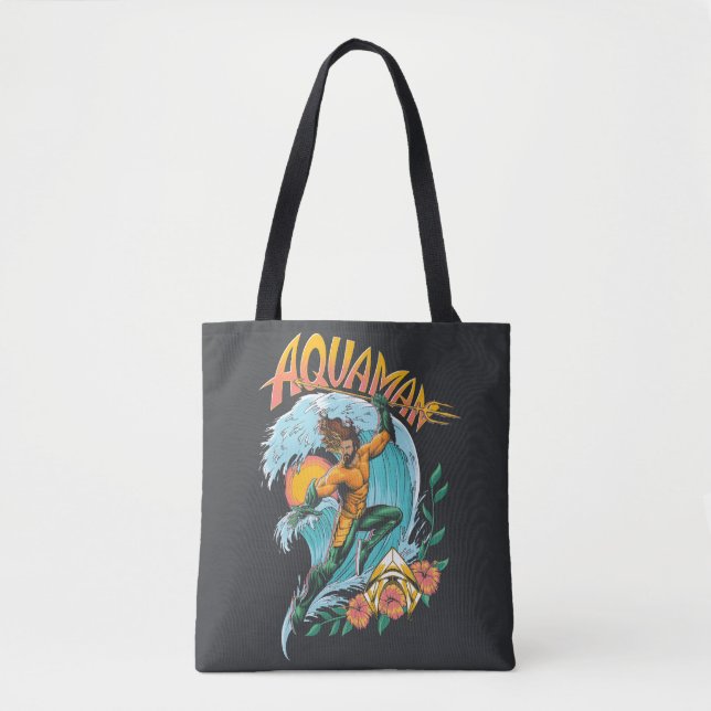 Tote Bag Graphique du Surf de levage Aquaman et Trident (Devant)