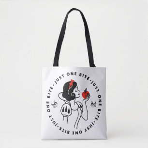Tote Bag Graphique en bref blanc de neige "Just One Bite"