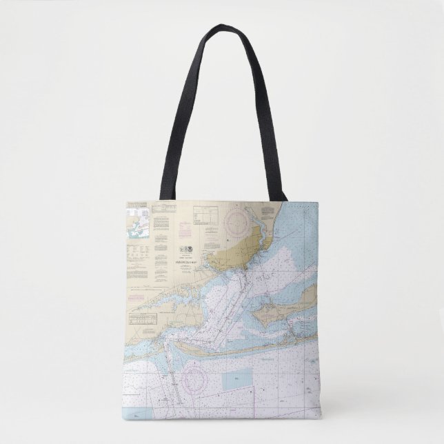 Tote Bag Graphique marin de la baie Pensacola 11383 (Devant)