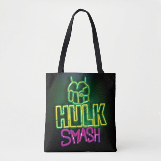 Tote Bag Graphique néon Hulk Smash (Devant)