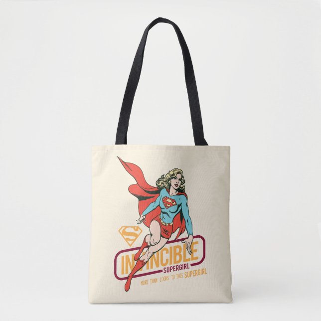 Tote Bag Graphique rétro-invincible Supergirl (Devant)