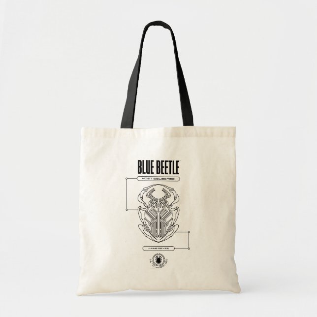 Tote Bag Graphique technique du scarabée bleu (Devant)