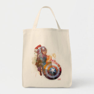 Tote Bag Graphisme aquarelle Captain America