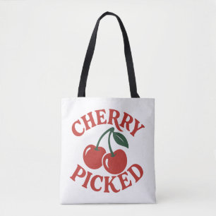 Tote Bag Graphisme de fruit rétro tendance sélectionné Cher