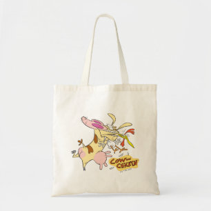 Tote Bag Graphisme de la vache et du poulet