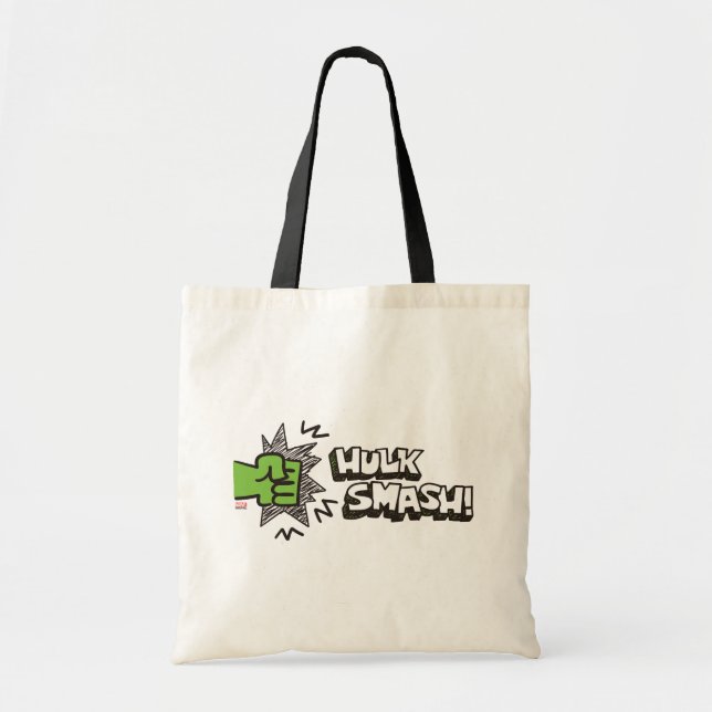 Tote Bag Graphisme du poing de Hulk Smash Doodle (Devant)