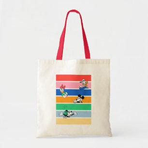 Tote Bag Graphisme rayé avec couleurs en relief Mickey et s